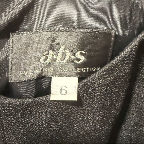 Vintage 70's ABS Evening Collection Midi Dress Womens 6 Split Hem Romantic Goth - Picture 7 of 8